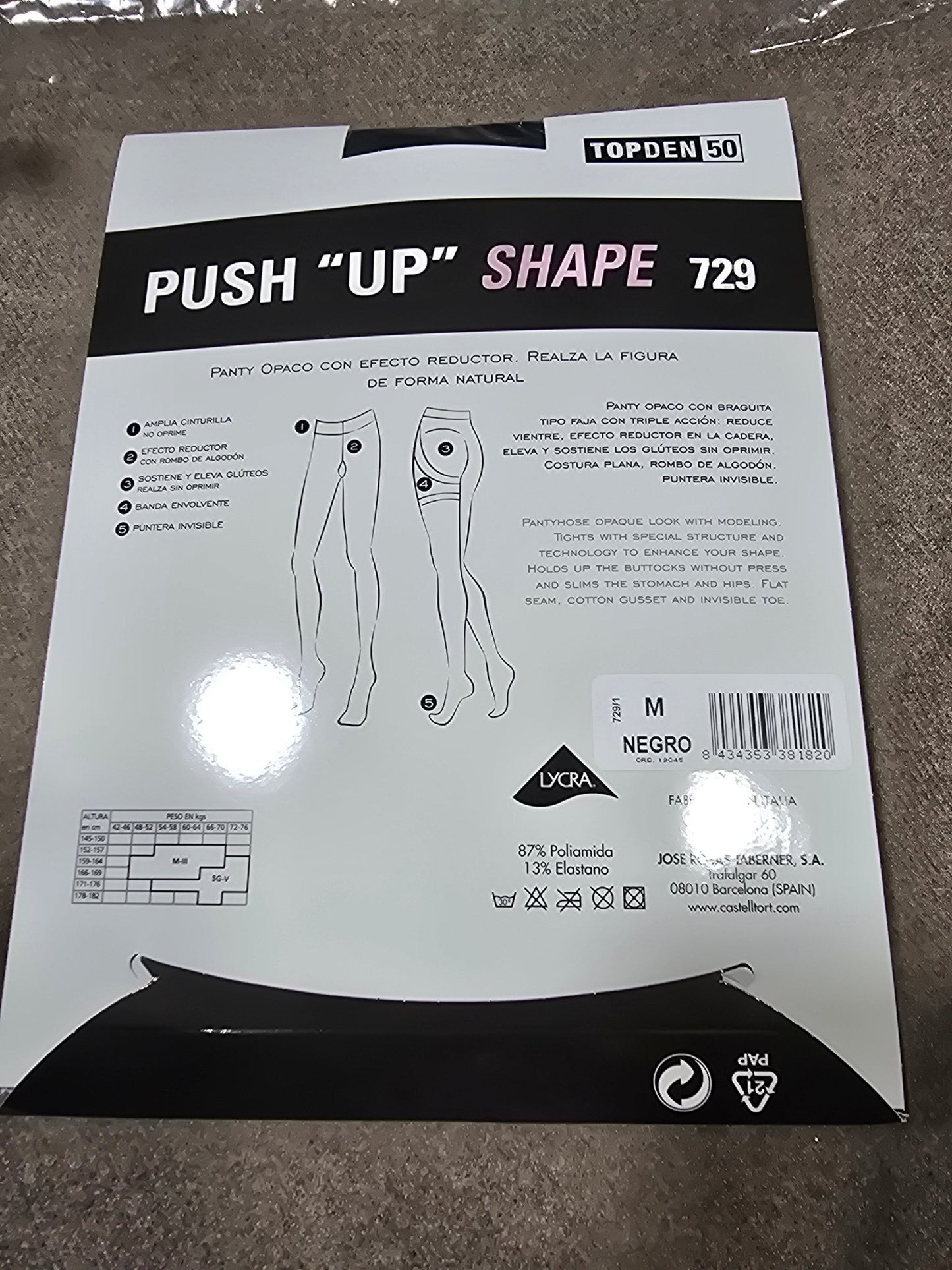Panty push up shape opaco con efecto reductor realza la figura de forma natural - modistas.org