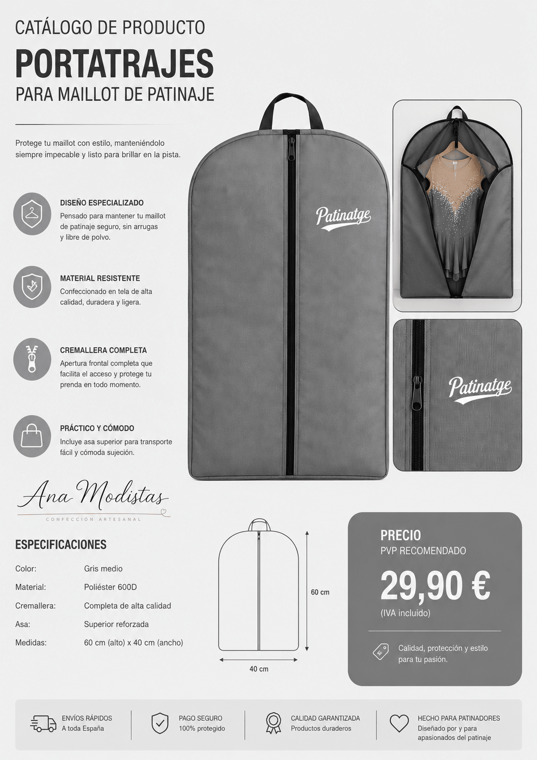 Funda guardarropa para maillots - modistas.org