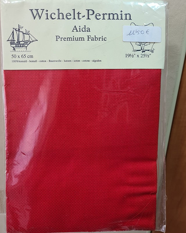 Tela Aida precortada Roja