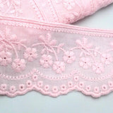 Tira bordada rosa